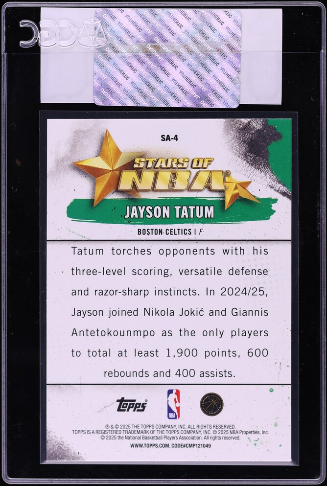 2025 Topps Stars Of The NBA Rainbow Foil Jayson Tatum #SA-4 CGC AUTH