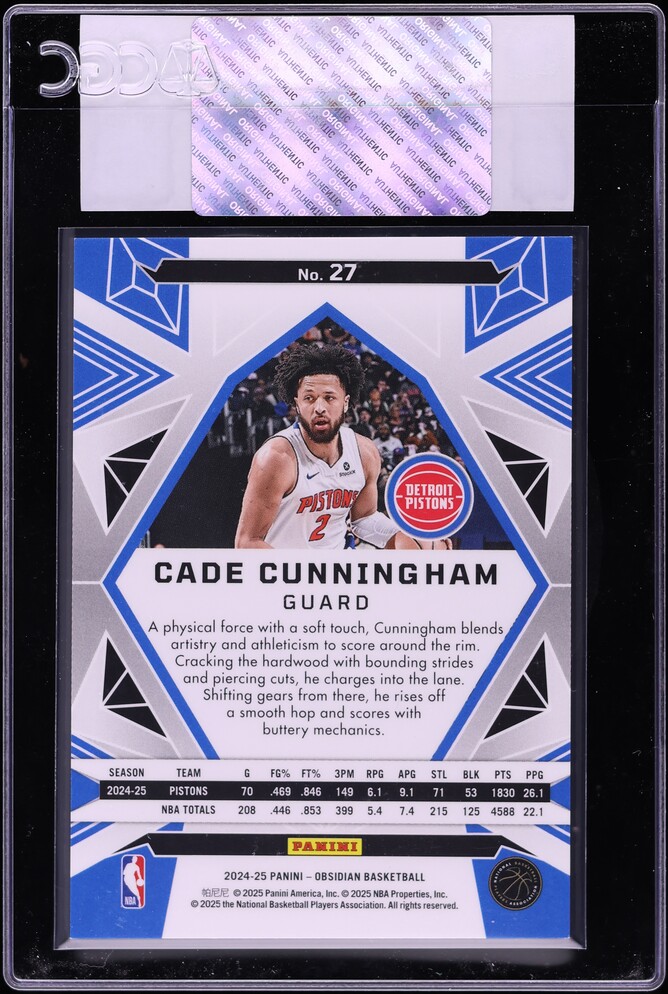 2024 Panini Obsidian Electric Etch Red Flood Cade Cunningham #27 CGC AUTH