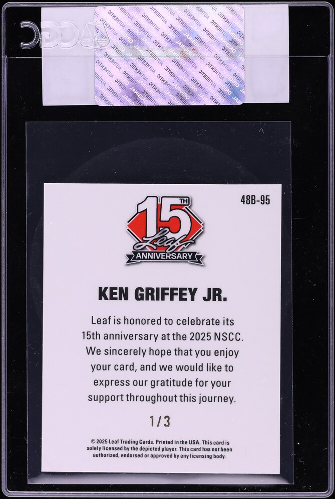 2025 Leaf 15th Anniversary '48 Leaf Red Lava Ken Griffey Jr. 1/3