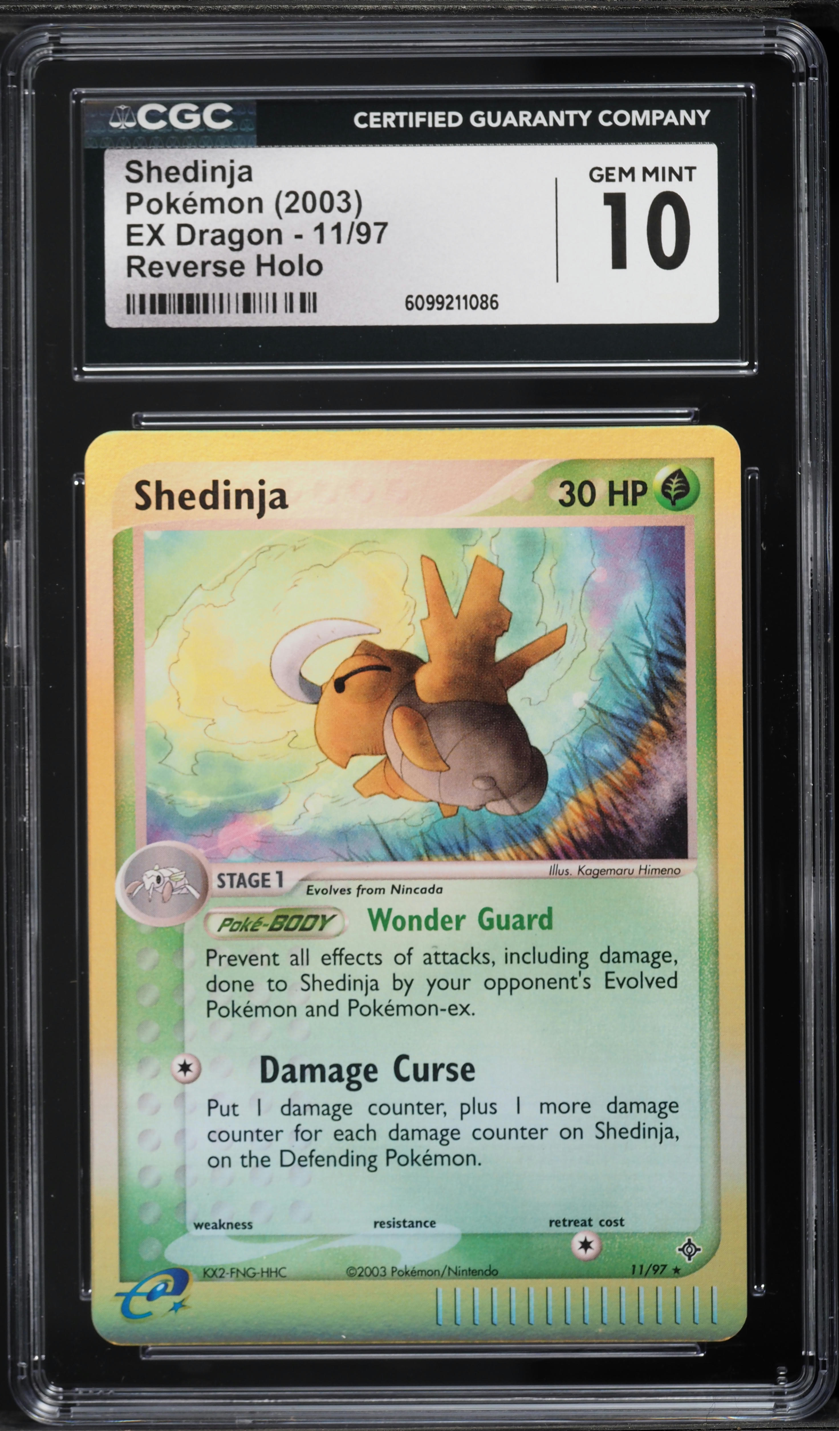2003 Pokemon EX Dragon Reverse Holo Shedinja #11 CGC 10 GEM MINT
