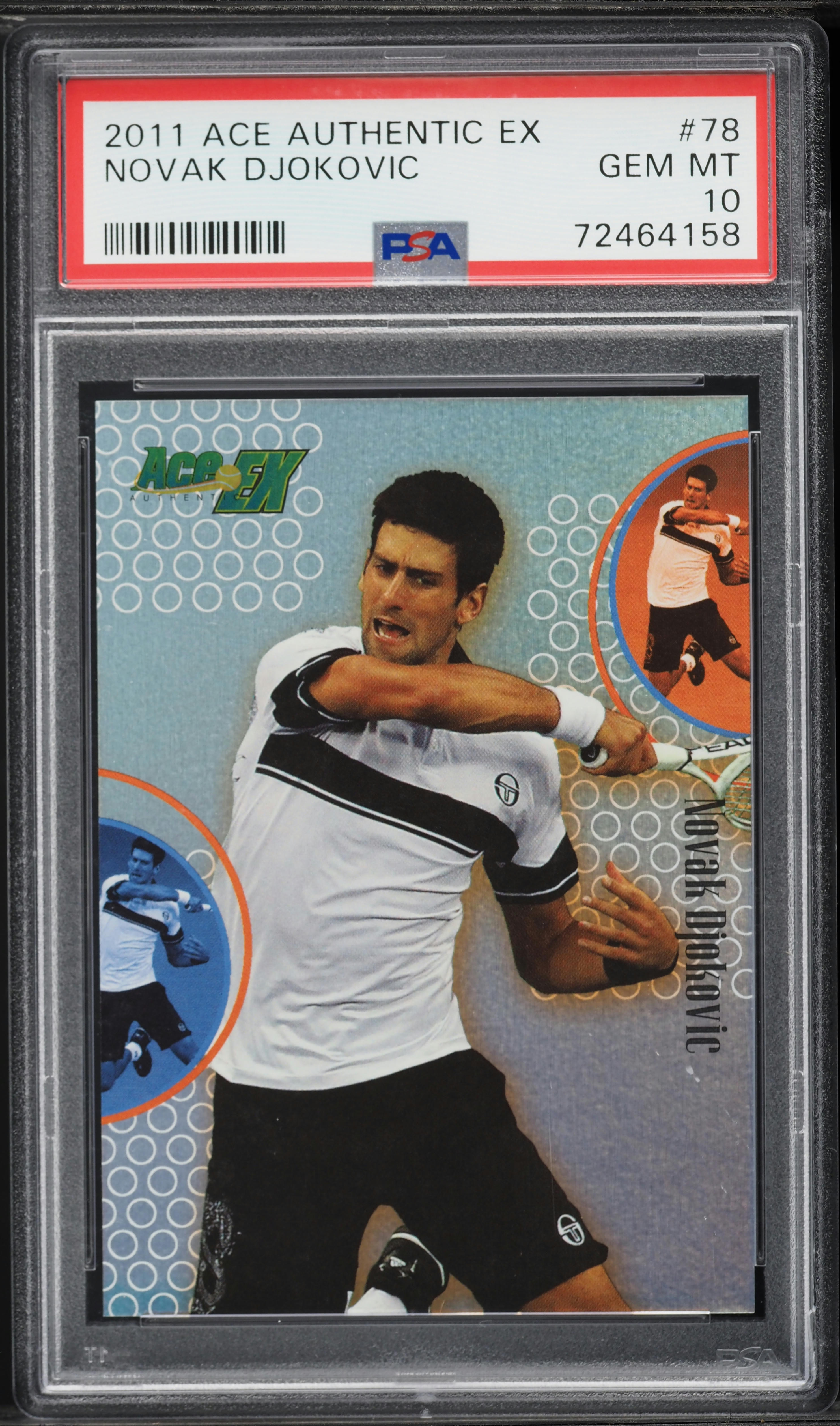 2011 Ace Authentic EX Novak Djokovic #78 PSA 10 GEM MINT on