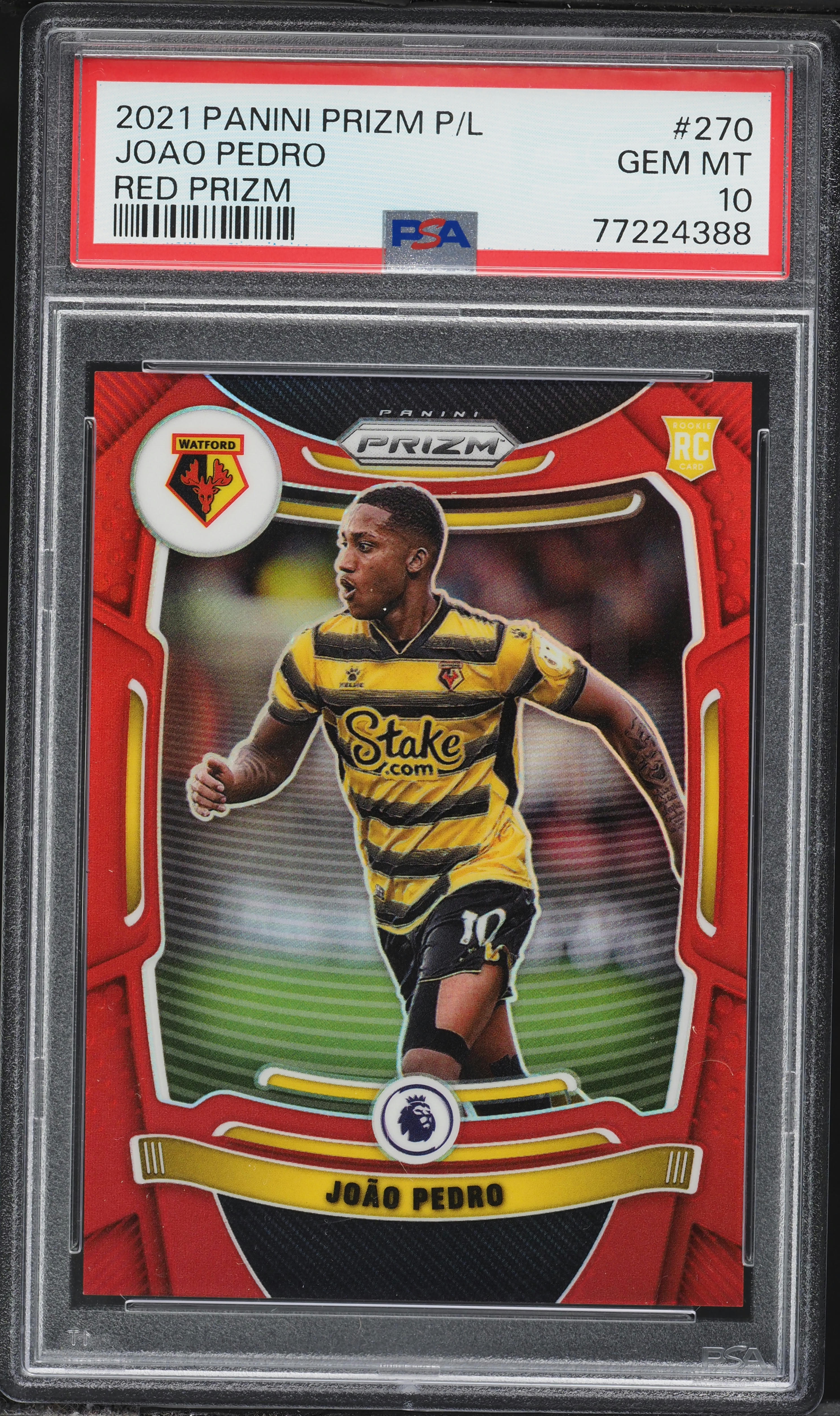 2021 Panini Prizm Premier League Red Joao Pedro ROOKIE /199 #270