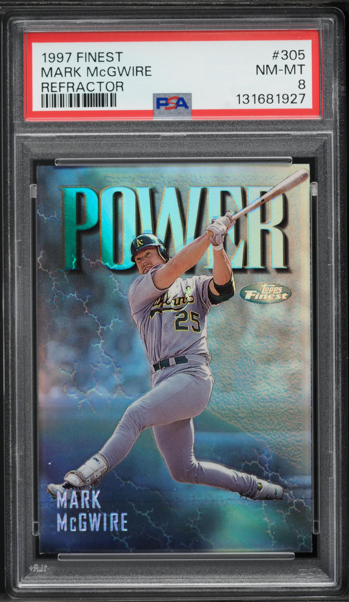 1997 Finest Refractor Mark McGwire #305 PSA 8 NM-MT on Fanatics Collect
