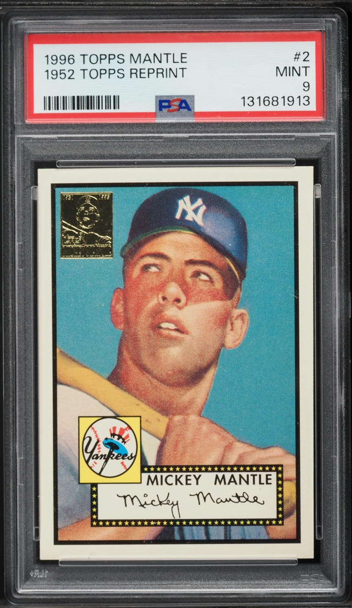 1996 Topps '52 Reprint Mickey Mantle #2 PSA 9 MINT