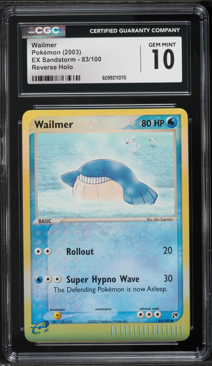 2003 Pokemon EX Sandstorm Reverse Holo Wailmer #83 CGC 10 GEM MINT