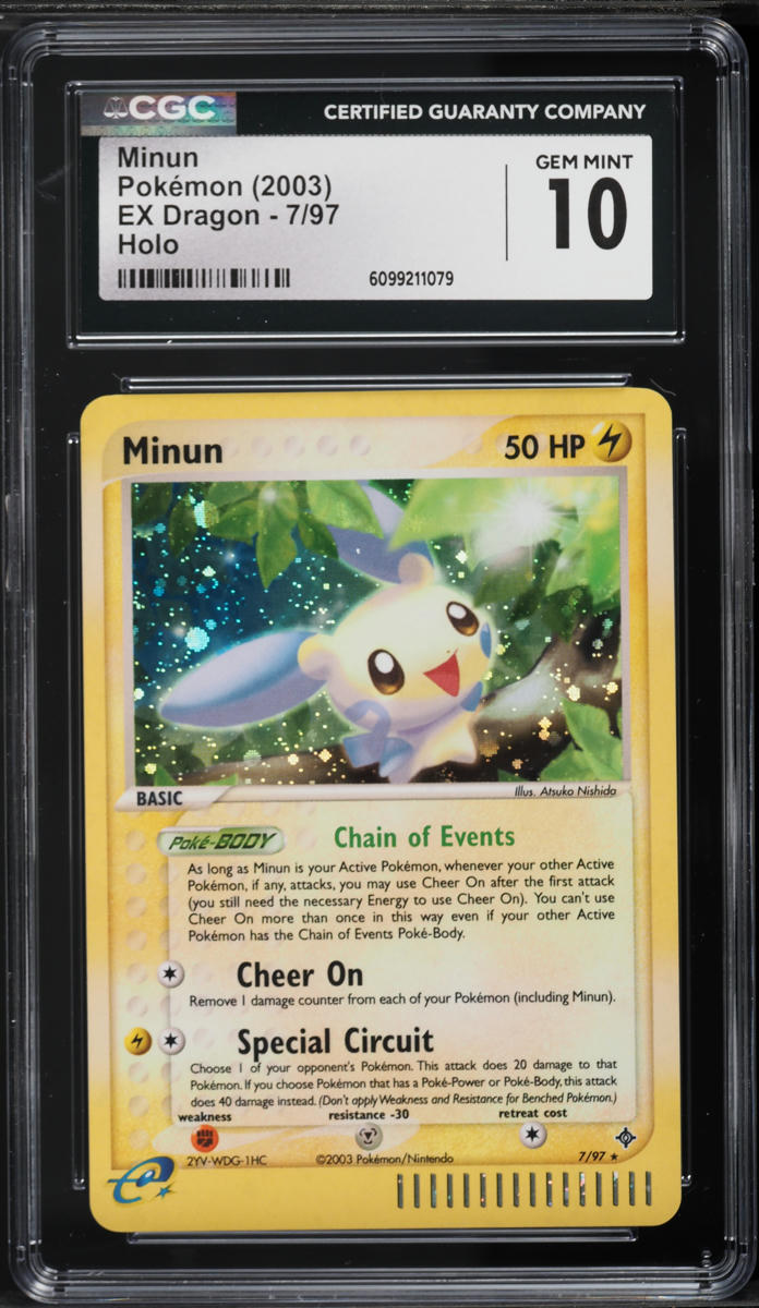 2003 Pokemon EX Dragon Holo Minun #7 CGC 10 GEM MINT