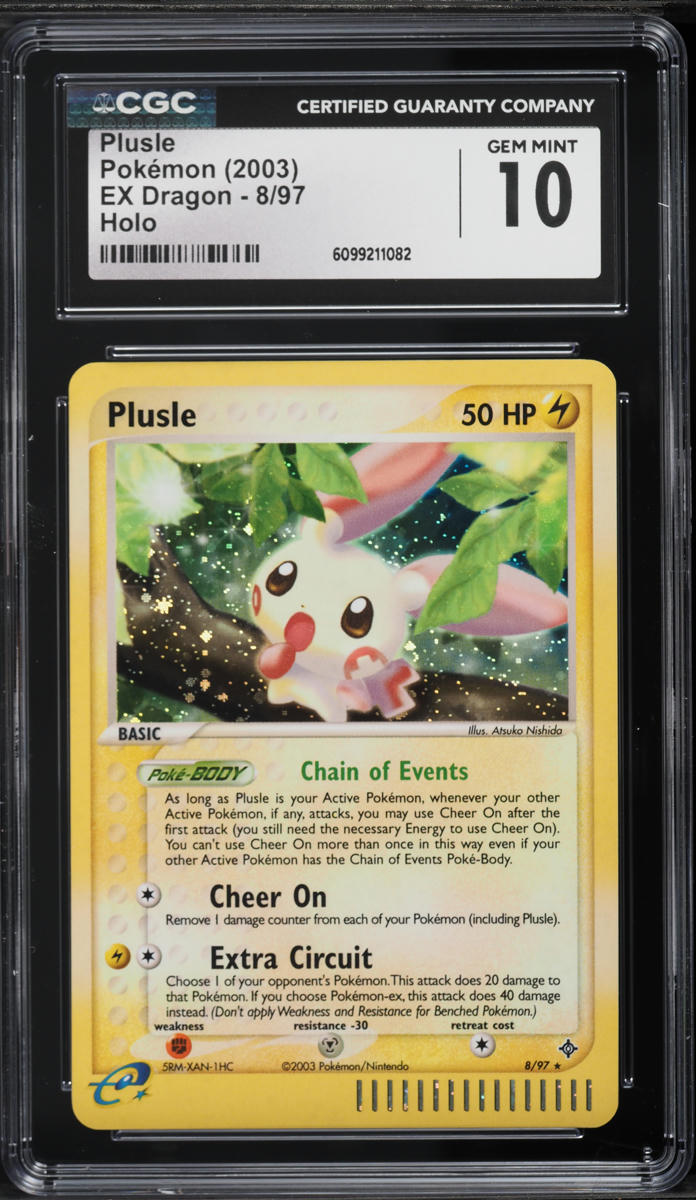 2003 Pokemon EX Dragon Holo Plusle #8 CGC 10 GEM MINT