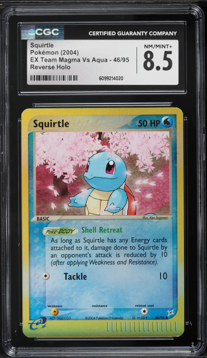 2004 Pokemon EX Team Magma VS Aqua Reverse Holo Squirtle #46 CGC 8.5 NM-MT+