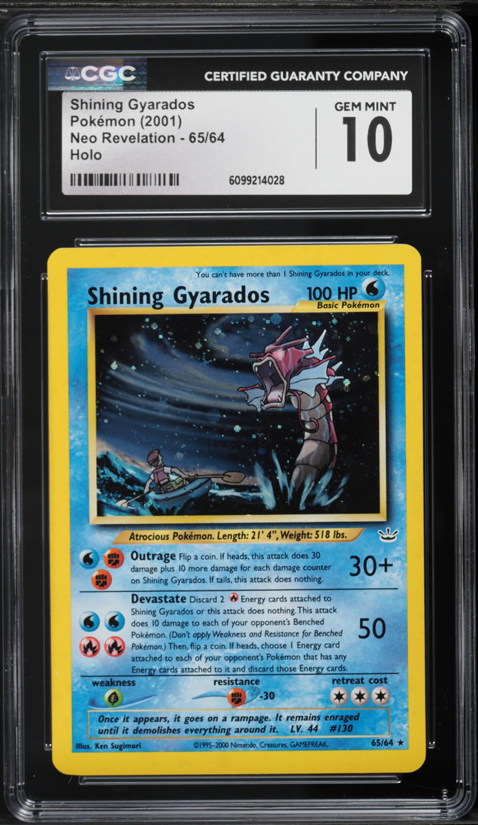 2001 Pokemon Neo Revelation Holo Shining Gyarados #65 CGC 10 GEM MINT