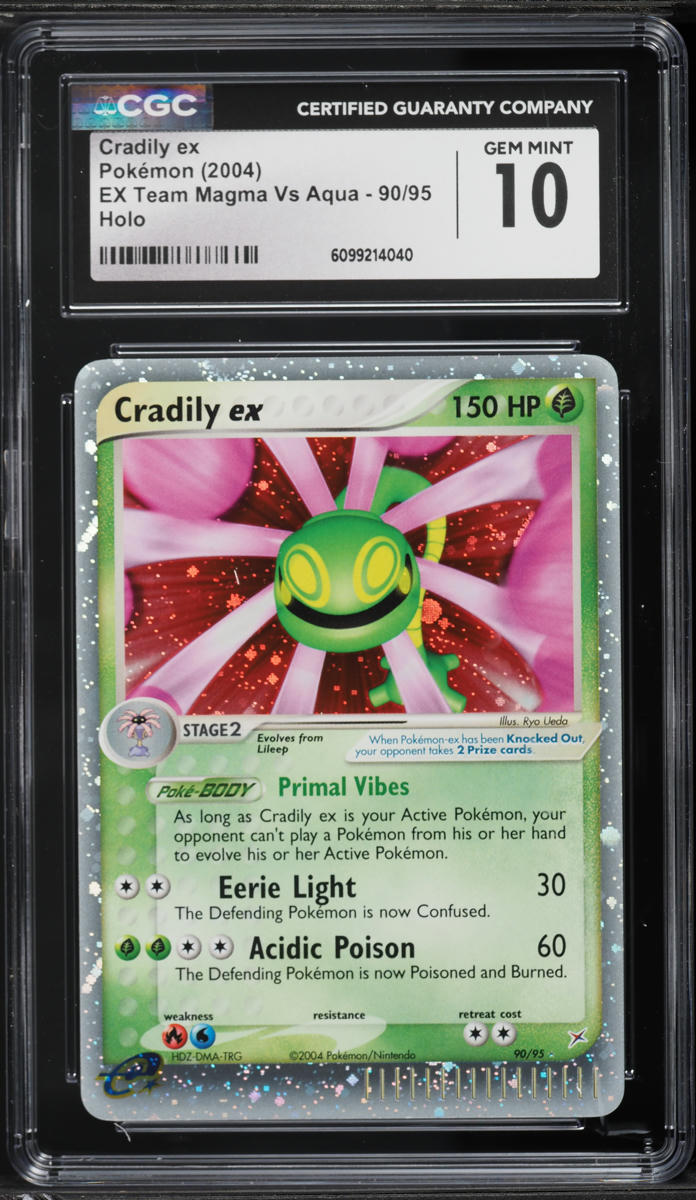 2004 Pokemon EX Team Magma VS Aqua Holo Cradily EX #90 CGC 10 GEM MINT