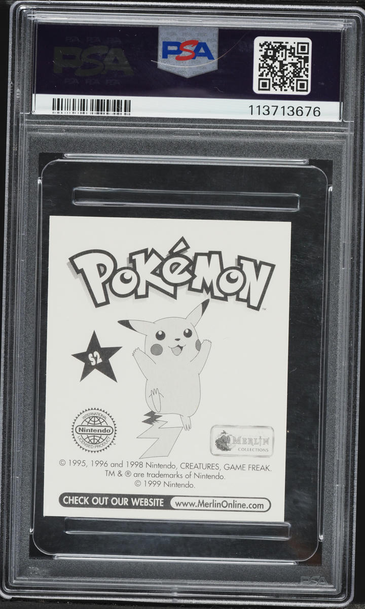 【CGC10】Merlin ピカチュウ ステッカー 1999 Pokemon Merlin Stickers Prism Ash & Pikachu #S2 PSA 10 GEM