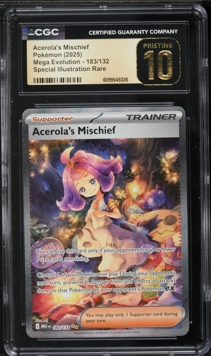 2025 Pokemon Mega Evolution SIR Acerola's Mischief #183 CGC 10 PRISTINE