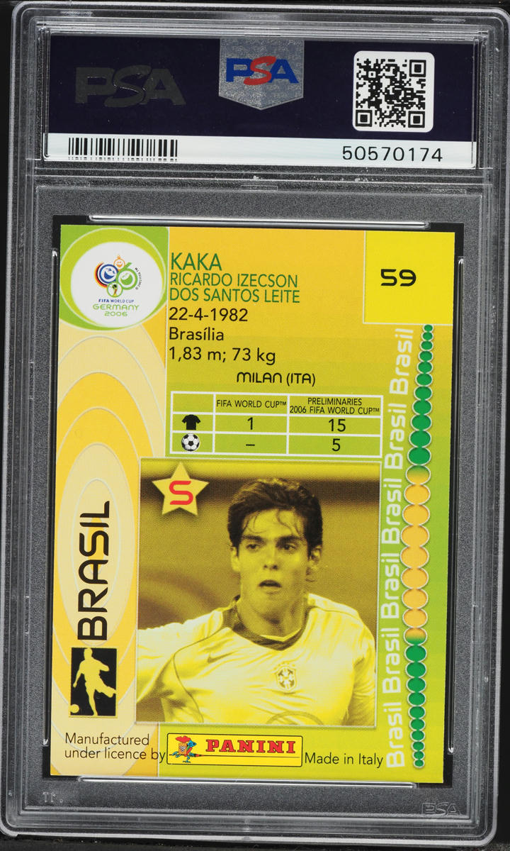 2006 Panini World Cup Germany Kaka #59 PSA 10 GEM MINT on Fanatics
