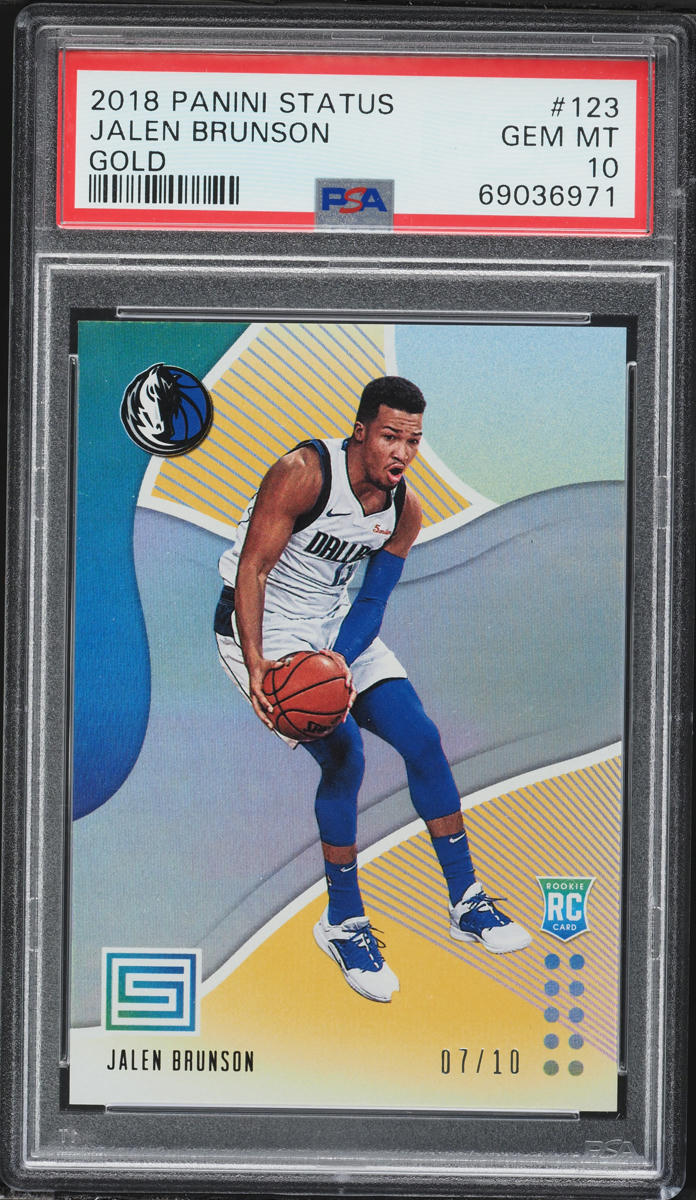 2018 Panini Status Gold Jalen Brunson ROOKIE /10 #123 PSA 10 GEM MINT