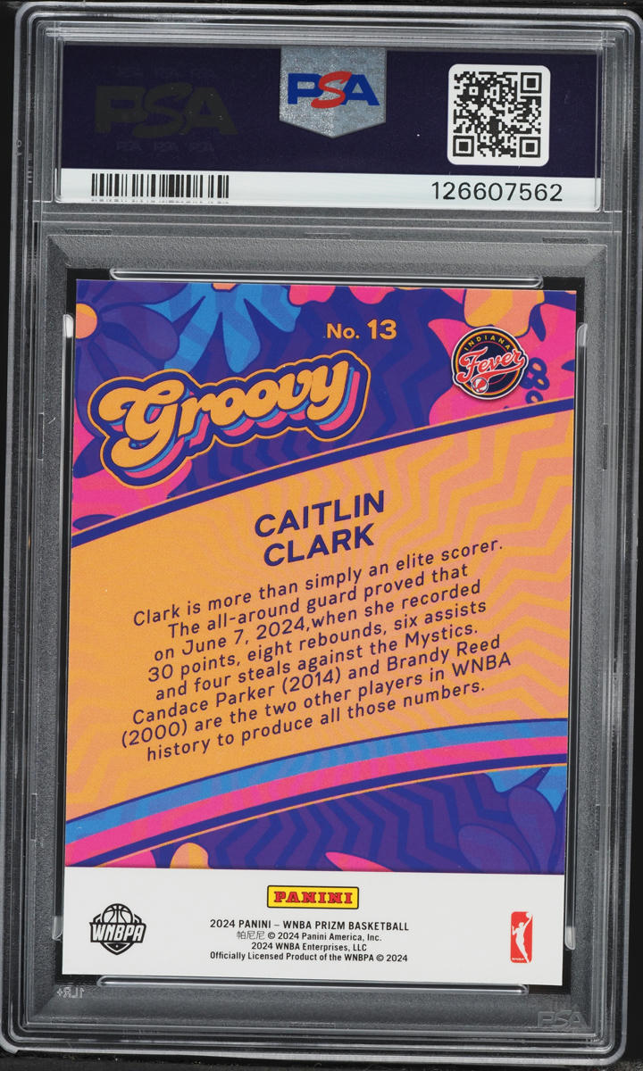 2024 Panini Prizm WNBA Groovy Caitlin Clark ROOKIE #13 PSA 10 GEM MINT