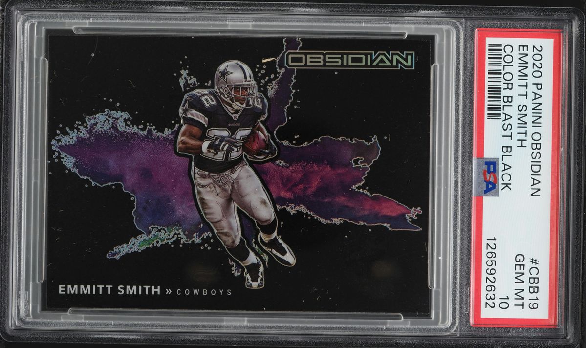 2020 Panini Obsidian Color Blast Black Emmitt Smith #CBB19 PSA 10 GEM MINT