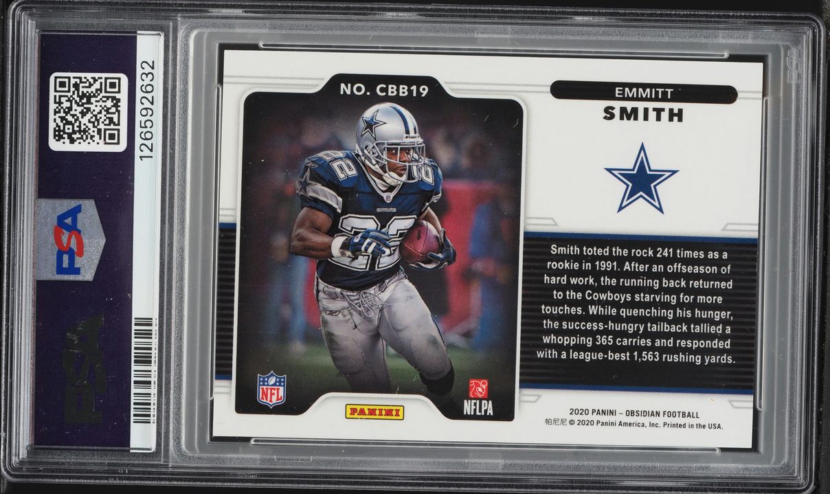 2020 Panini Obsidian Color Blast Black Emmitt Smith #CBB19 PSA 10 GEM MINT
