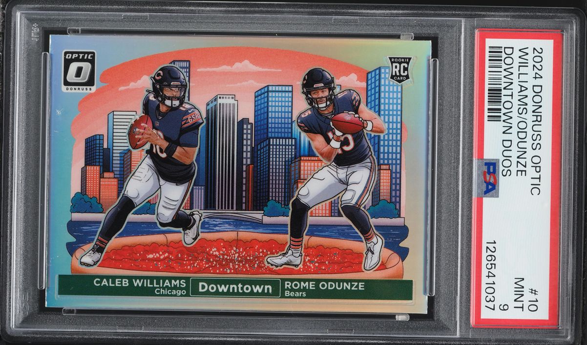2024 Donruss Optic Downtown Duos Caleb Williams Rome Odunze ROOKIE #10 PSA 9 MINT