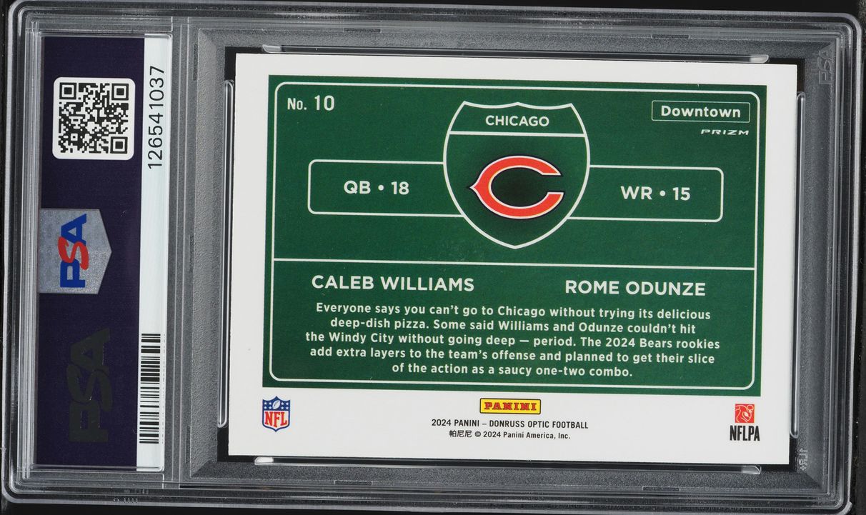2024 Donruss Optic Downtown Duos Caleb Williams Rome Odunze ROOKIE #10 PSA 9 MINT