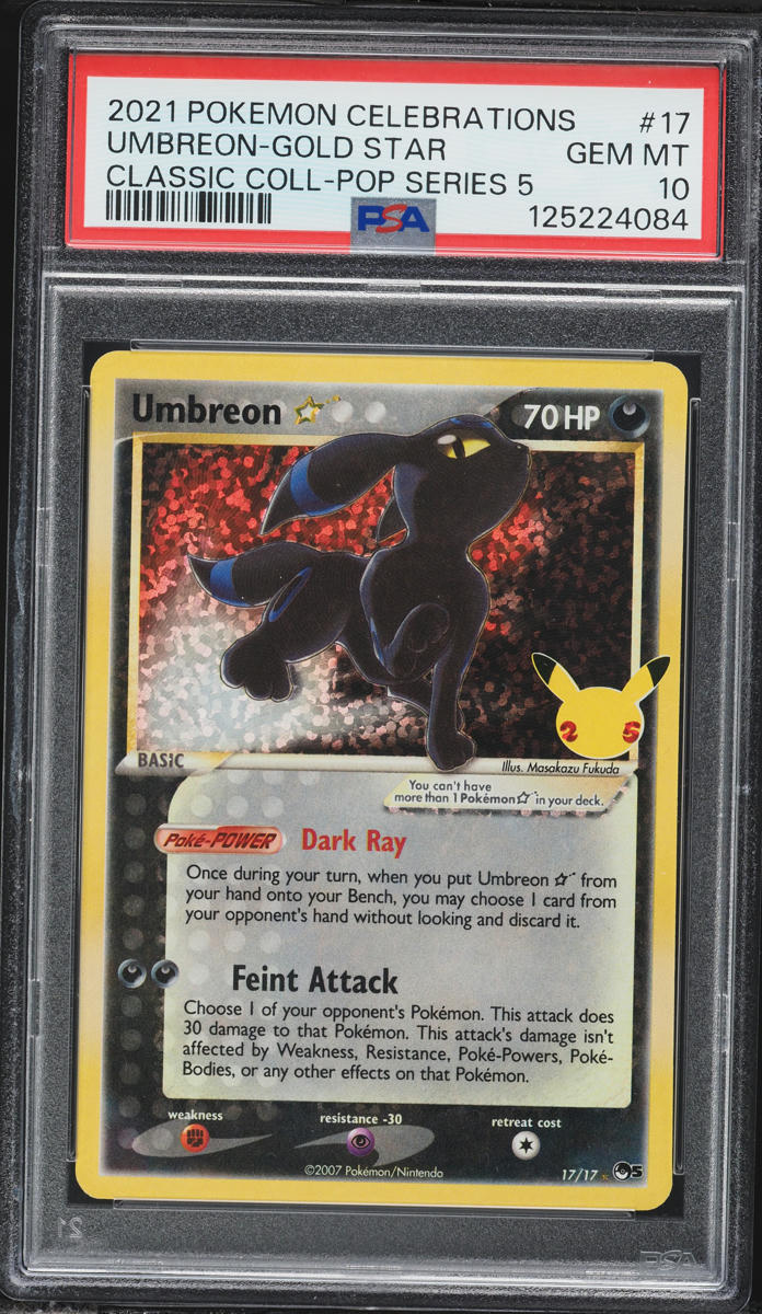 2021 Pokemon SWSH Celebrations Classic Holo Umbreon Gold Star #17 PSA 10 GEM MINT
