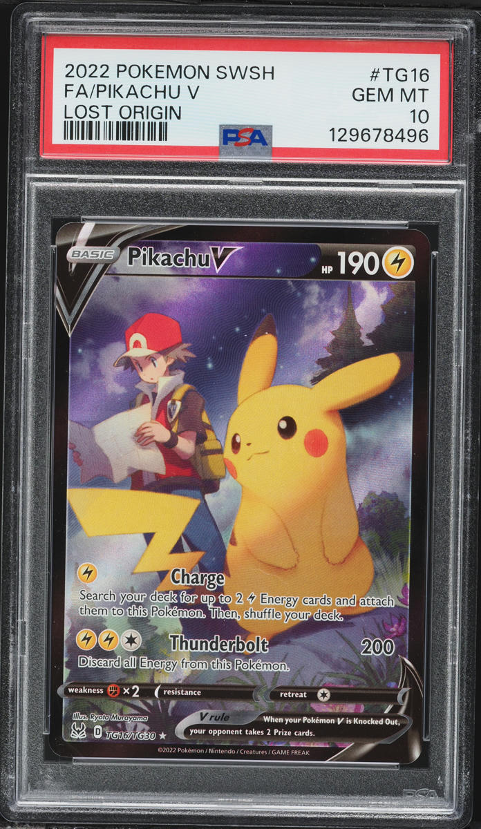 2022 Pokemon Sword & Shield Lost Origin CHR Pikachu V #TG16 PSA 10 GEM MINT