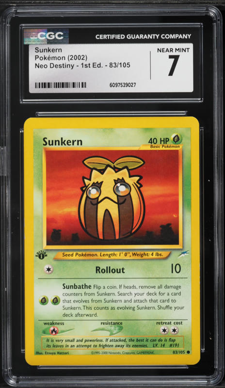 2002 Pokemon Neo Destiny 1st Edition Sunkern #83 PSA 10 GEM MINT