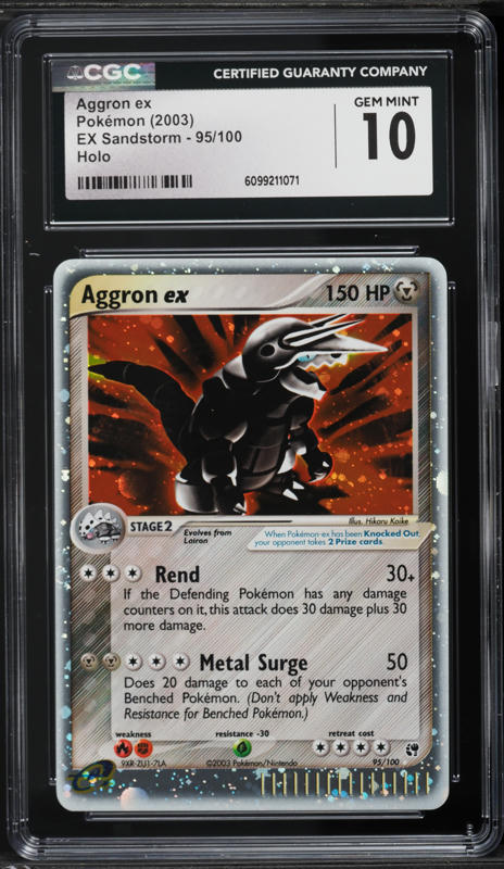 2003 Pokemon EX Sandstorm Holo Aggron ex #95 CGC 10 GEM MINT