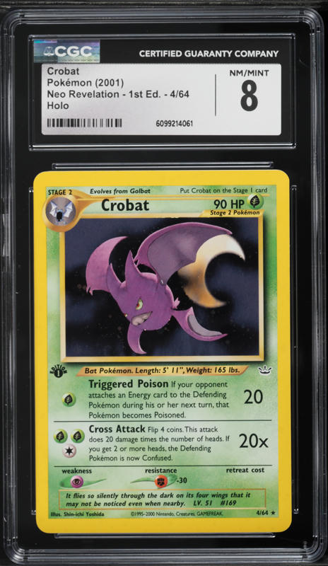 2001 Pokemon Neo Revelation 1st Edition Double Holo Error Crobat
