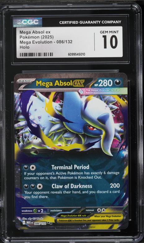 2025 Pokemon Mega Evolution Holo Mega Absol EX #86 CGC 10 GEM MINT