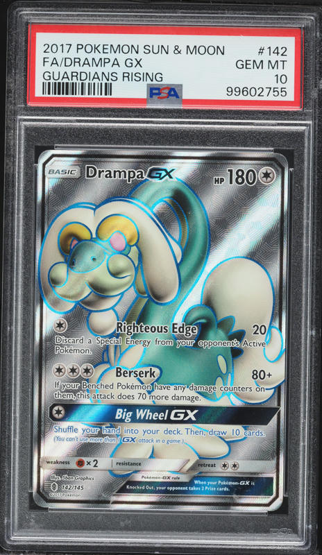 Pokemon Sun & Moon Guardians Rising Ultra Rare Drampa GX #142