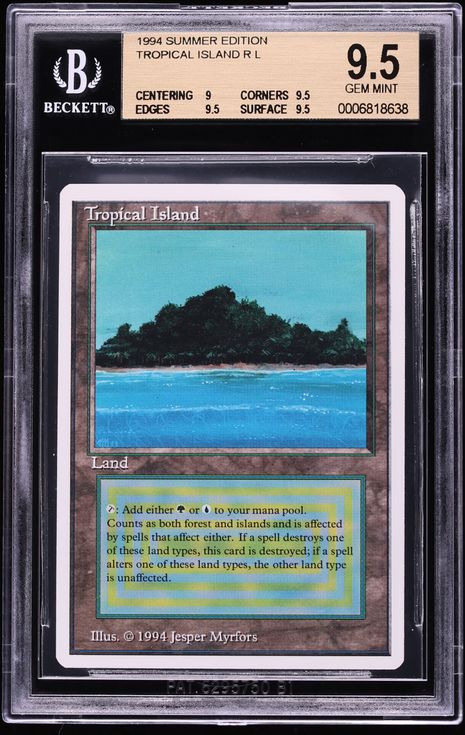 1994 Magic The Gathering MTG Summer Edition Tropical Island BGS 9.5 GEM MINT