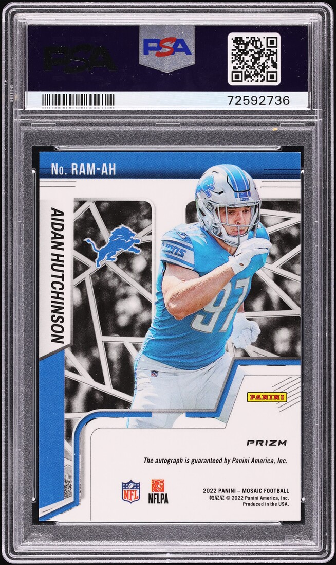 2022 Panini Mosaic Aidan Hutchinson ROOKIE AUTO #RAM-AH PSA 10 GEM