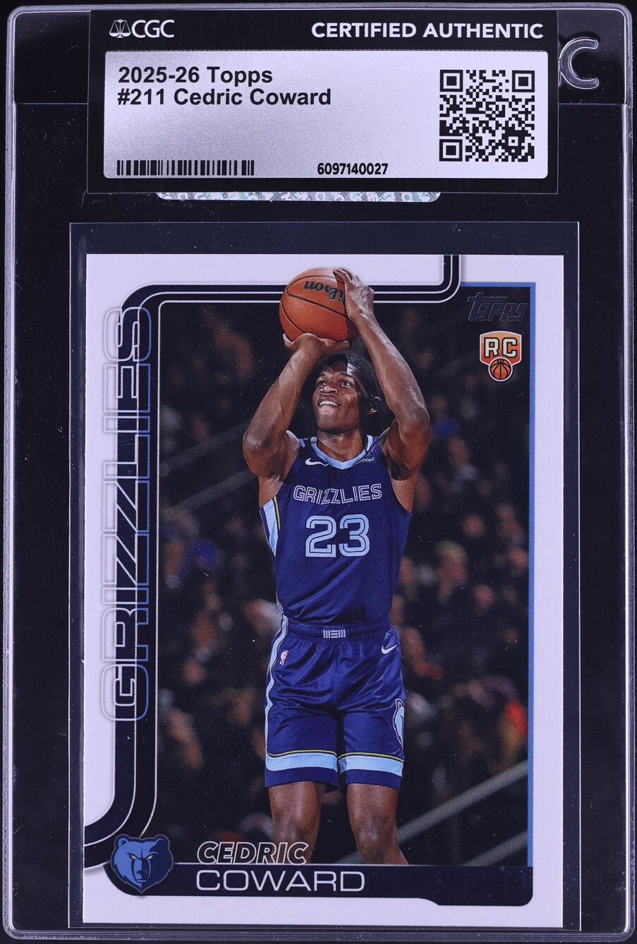 2025 Topps Cedric Coward ROOKIE #211 CGC AUTH