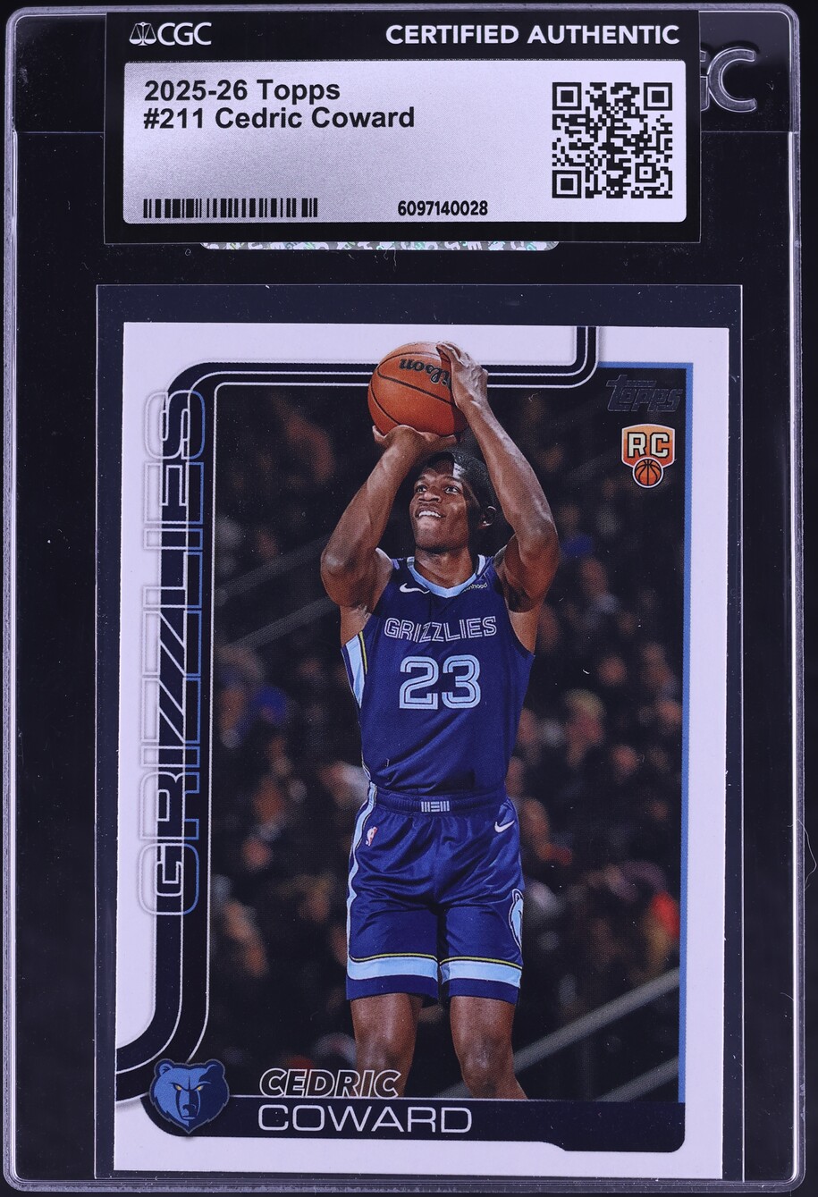 2025 Topps Cedric Coward ROOKIE #211 CGC AUTH