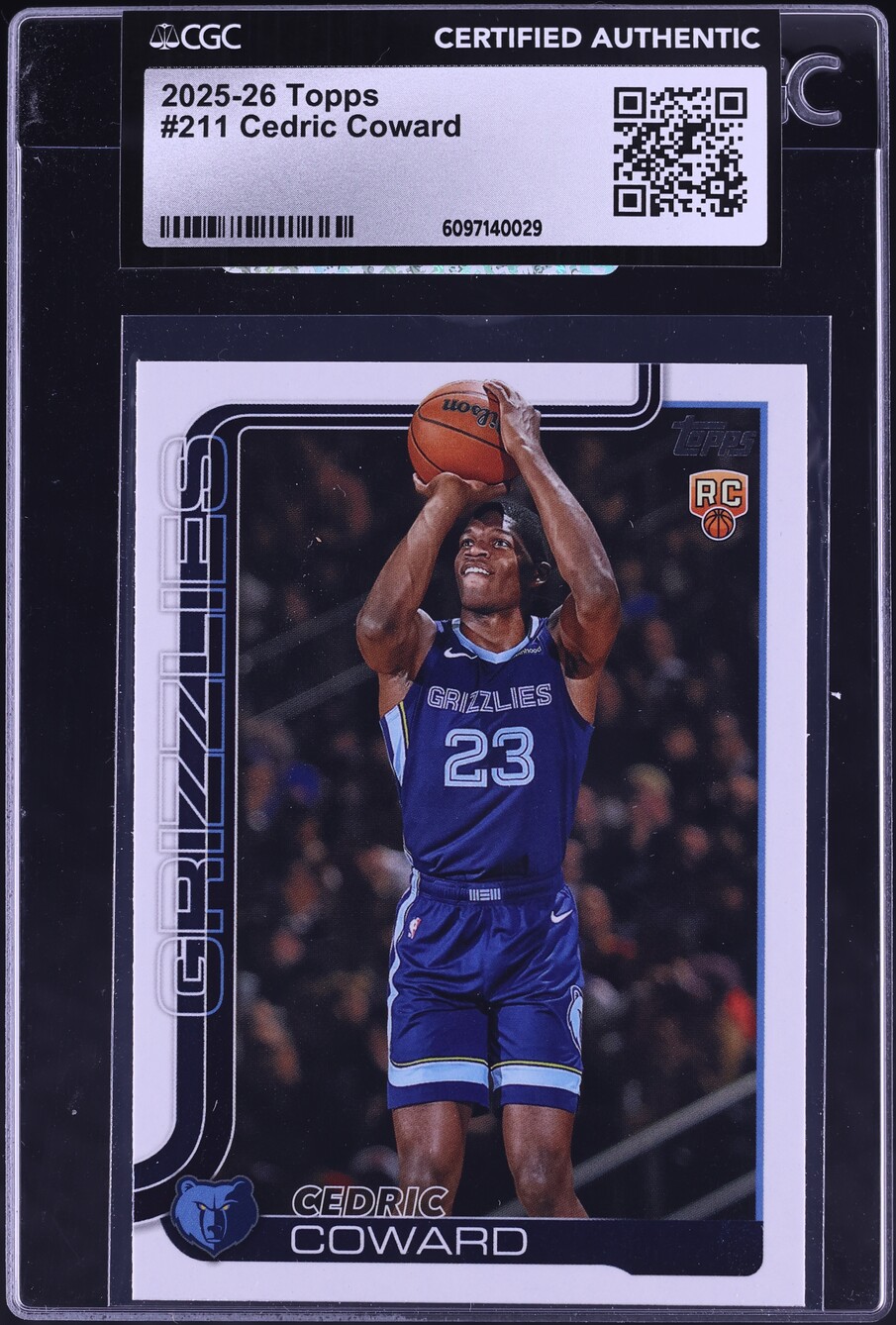 2025 Topps Cedric Coward ROOKIE #211 CGC AUTH
