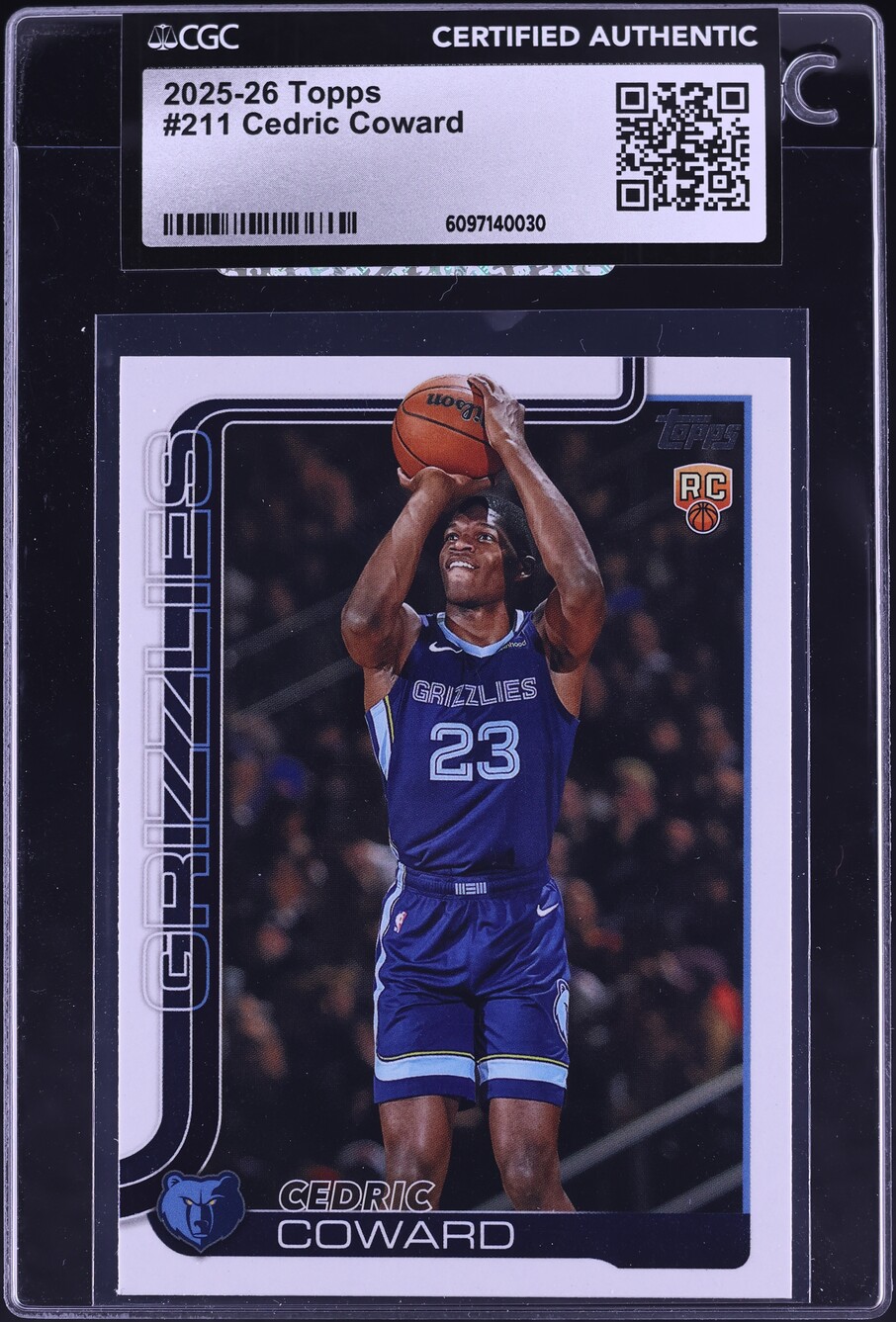 2025 Topps Cedric Coward ROOKIE #211 CGC AUTH