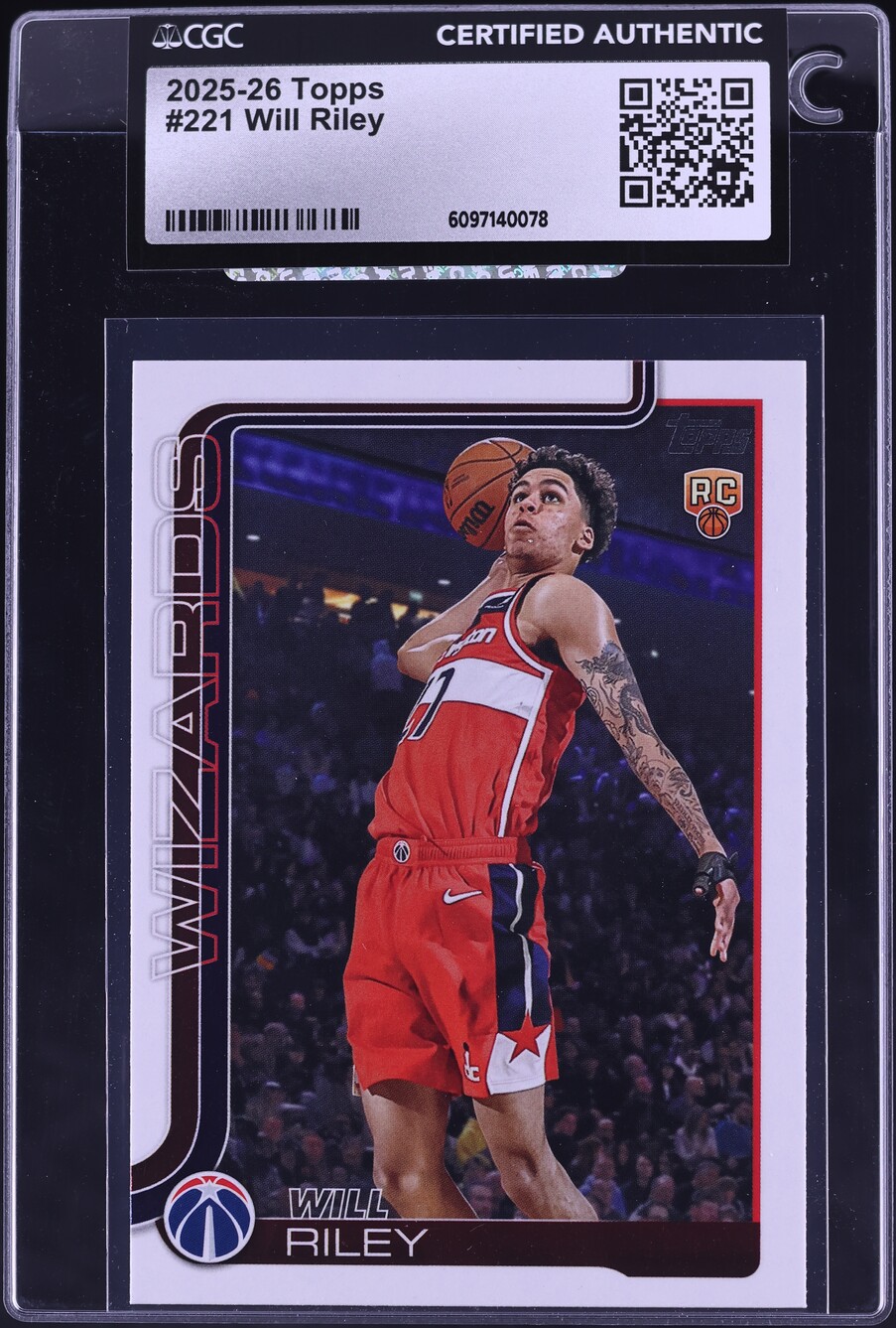 2025 Topps Will Riley ROOKIE #221 CGC AUTH