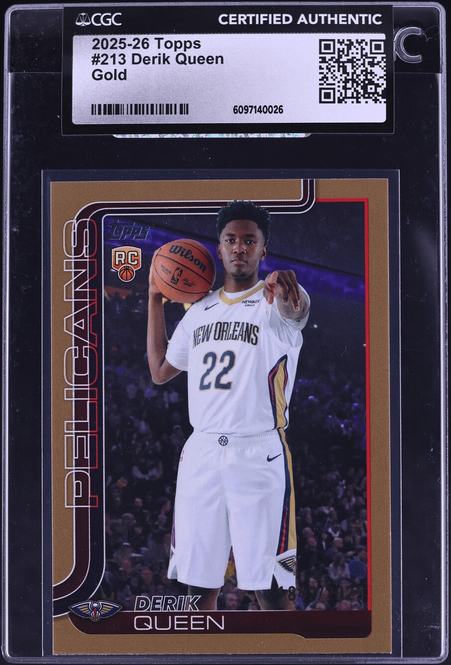 2025 Topps Gold Derik Queen ROOKIE /2025 #213 CGC AUTH