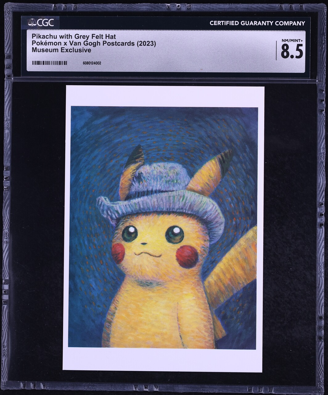 2023 Pokemon Van Gogh Postcards Museum Exclusive Pikachu With Grey Felt Hat CGC 8.5 NM-MT+