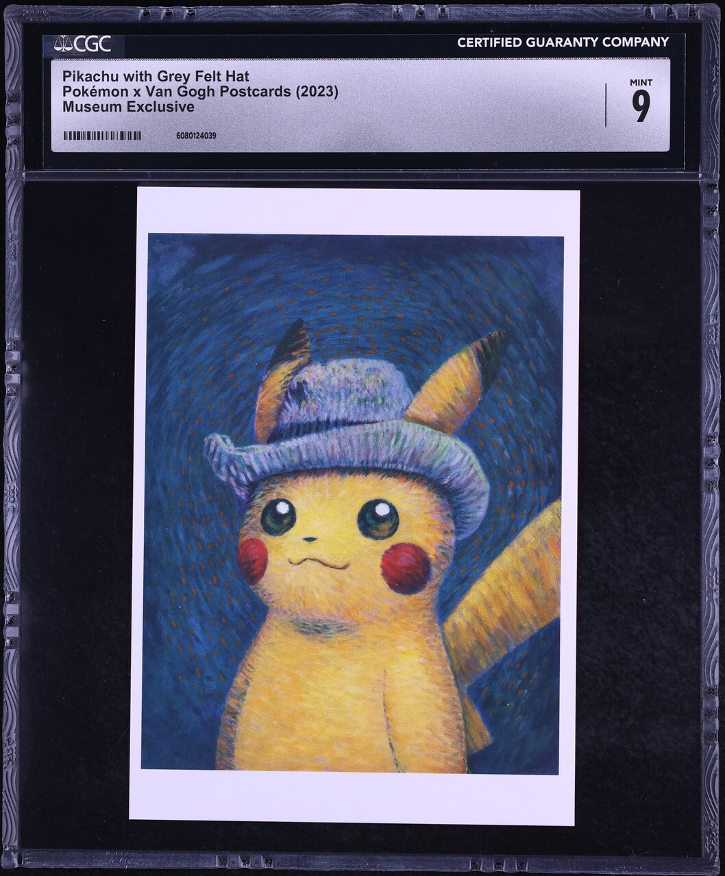 2023 Pokemon Van Gogh Postcards Museum Exclusive Pikachu With Grey Felt Hat CGC 9 MINT