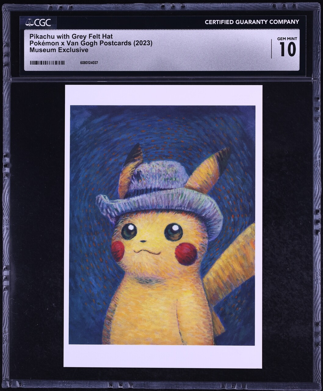 2023 Pokemon Van Gogh Postcards Museum Exclusive Pikachu With Grey Felt Hat CGC 10 GEM MINT