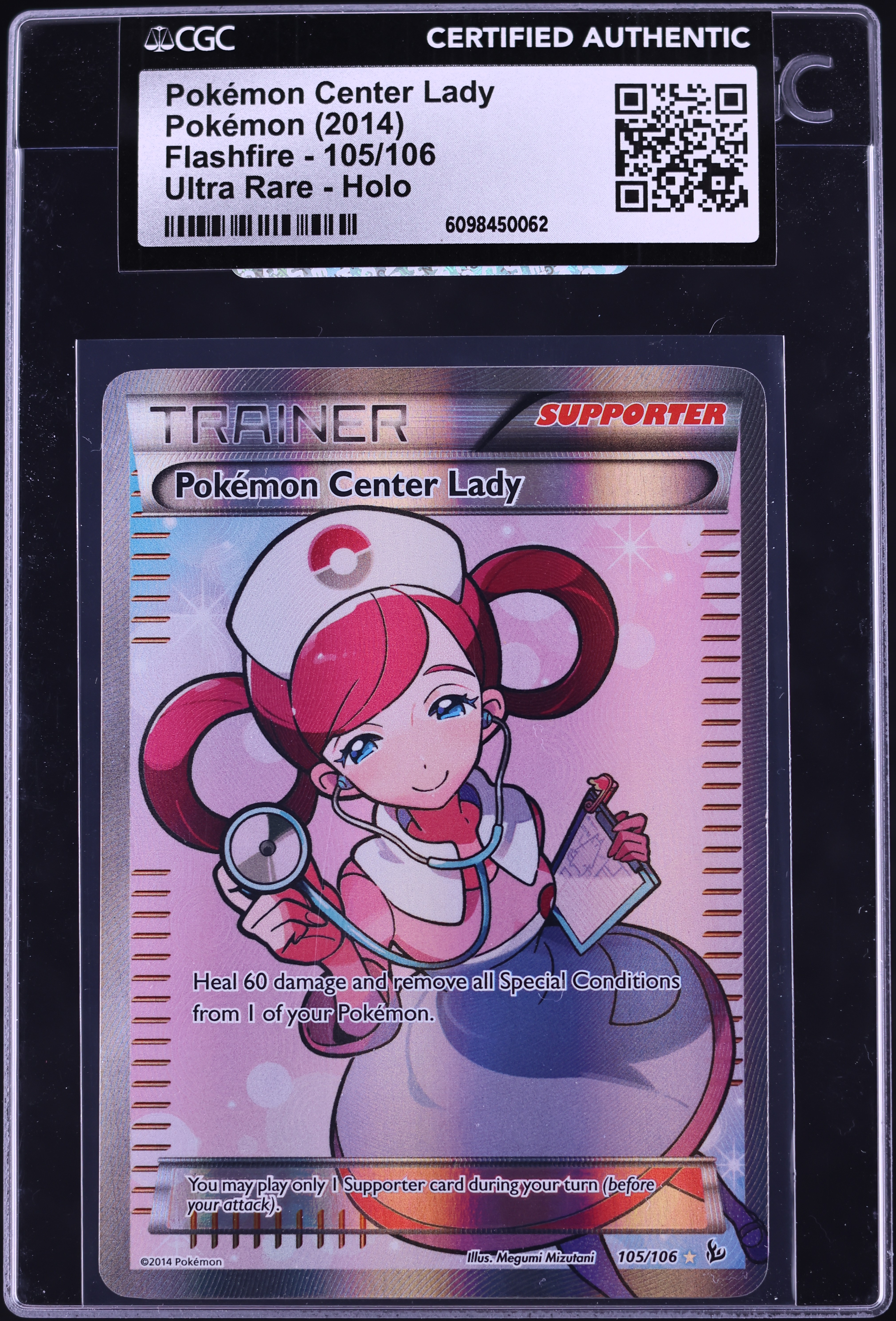 pokemon center lady full art card FULL ART Pokemon Center Lady ULTRA RARE 105/106 Pokemon XY Flashfire Holo -  NM