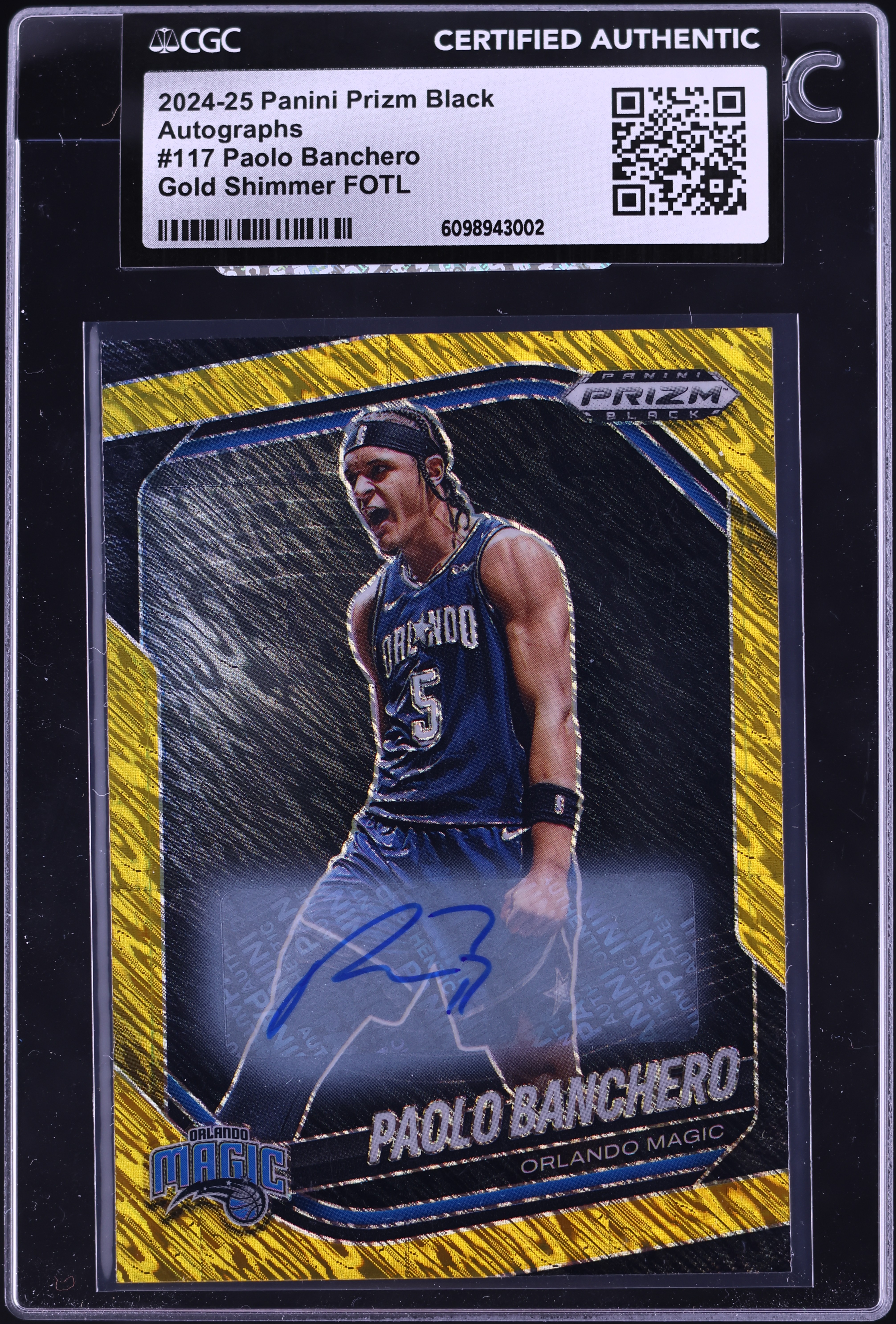 2024 Panini Prizm Black Gold Shimmer FOTL Paolo Banchero AUTO /10 