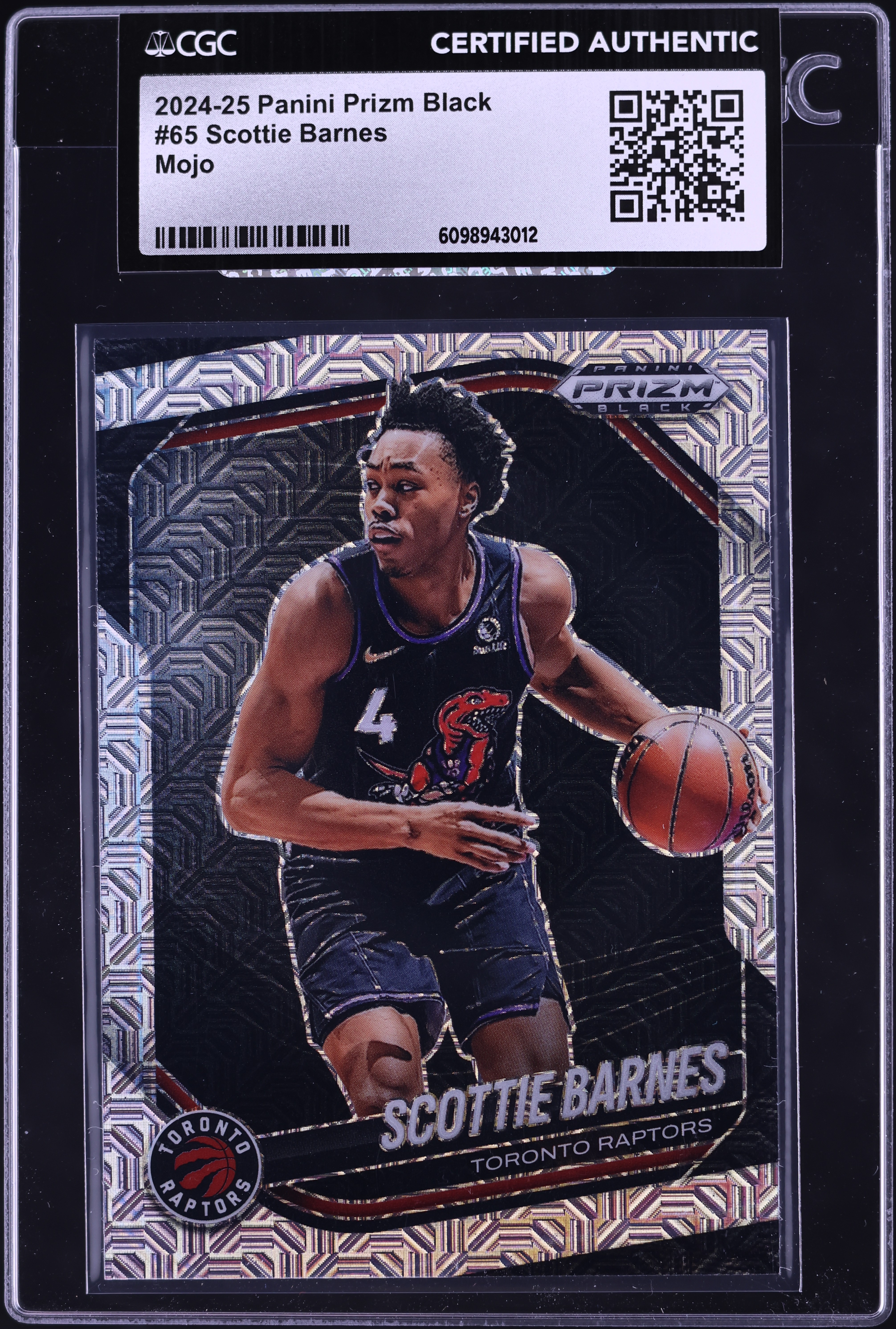 BGS10！Scottie Barnes Prizm Mojo Auto /25 2024 Panini Prizm Black Mojo Scottie Barnes /25 #65 CGC AUTH on
