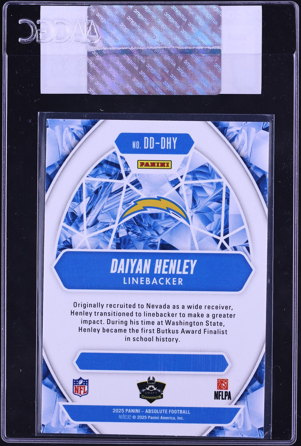 2025 Absolute Draft Diamonds Daiyan Henley #DD-DHY CGC AUTH on