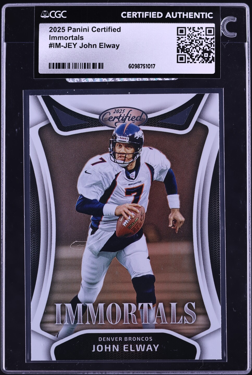 2025 Panini Certified Immortals John Elway #IM-JEY CGC AUTH