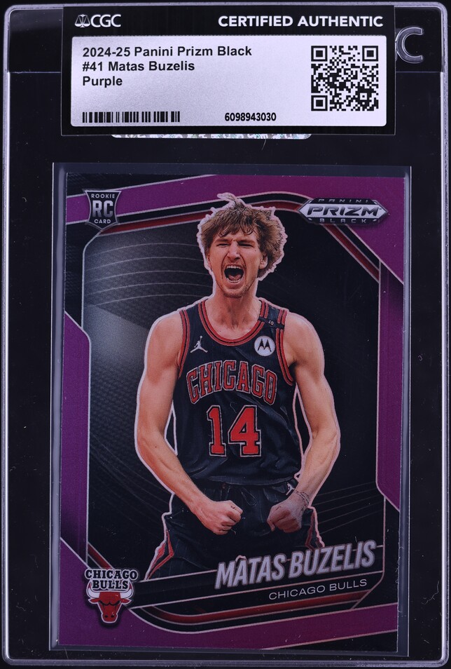 2024 Panini Prizm Black Purple Matas Buzelis ROOKIE /99 #41 CGC