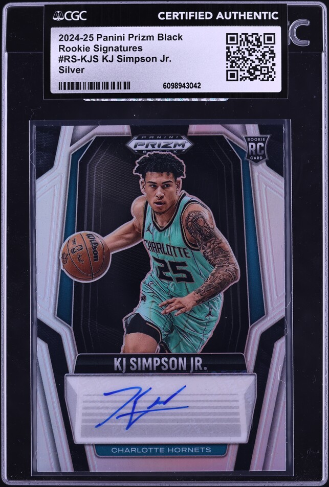 2024 Panini Prizm Black Signatures Silver KJ Simpson Jr. ROOKIE