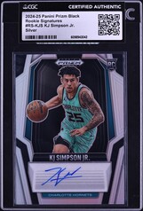 2024 Panini Prizm Black Signatures Silver KJ Simpson Jr. ROOKIE