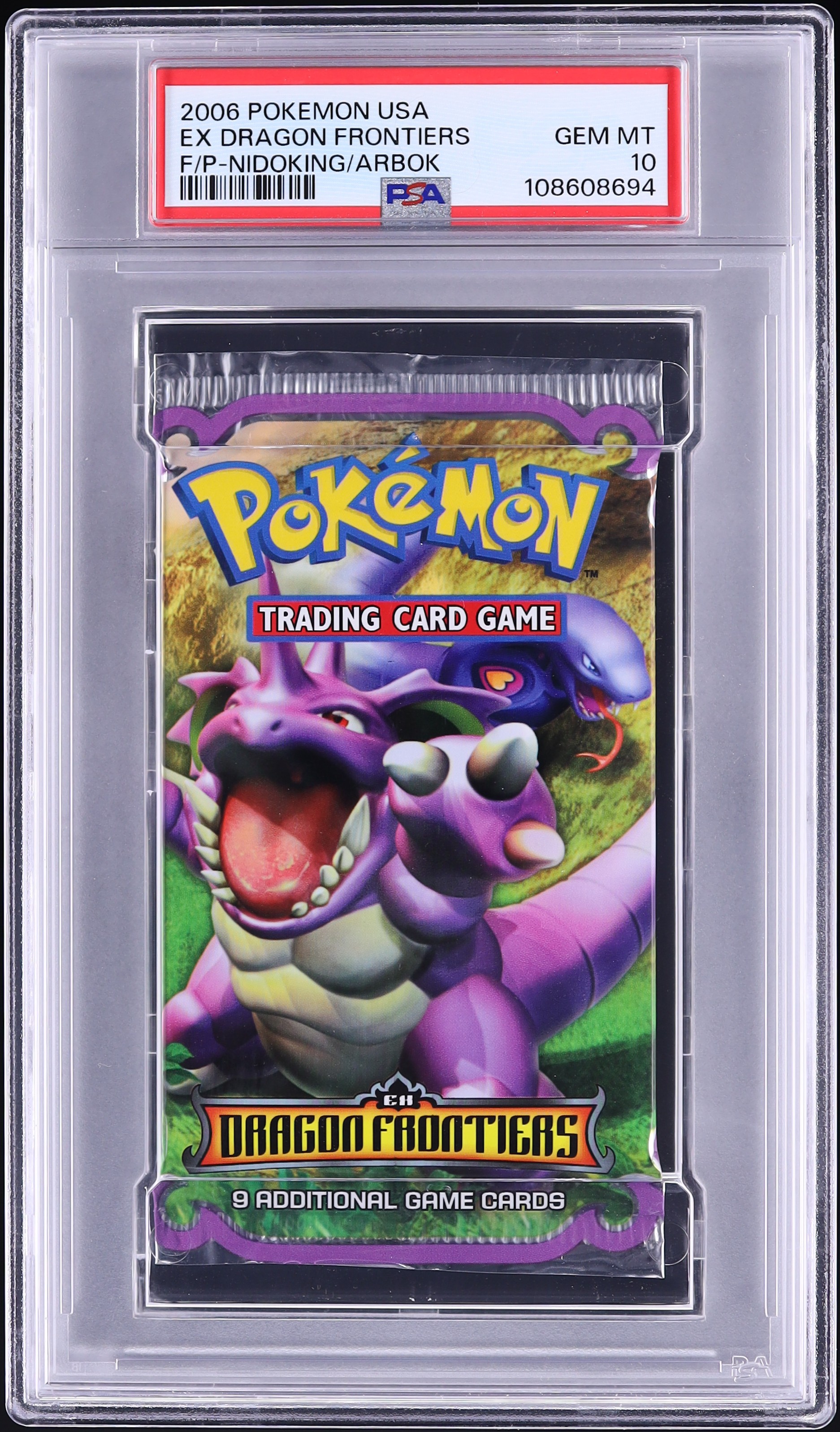 2006 Pokemon EX Dragon Frontiers Foil Pack Nidoking & Arbok PSA 10 GEM MINT  on Fanatics Collect
